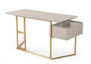 Dermen Modern Grey & Bronze Desk