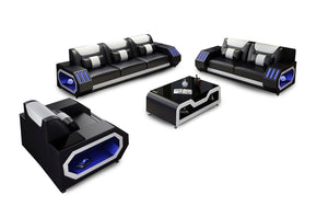 Omont Modern Leather Sofa Set