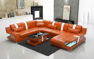 Yuli Modern U Shape Leather Sectional