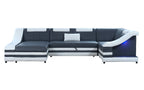 Comet Modern Leather Sectional with LED Light