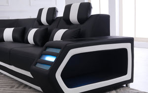 Eileend Leather Sectional Sofa with LED Lights | Futuristic Furniture