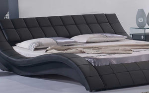 Verdandi Curved Modern Leather Platform Bed