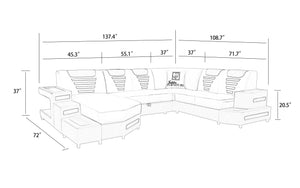 Vega Modern U-Shape Leather Sectional