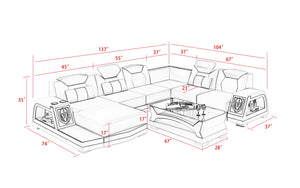 Choose your configuration, either left-hand facing or right-hand facing chaise, and customize this futuristic couch to your desired design