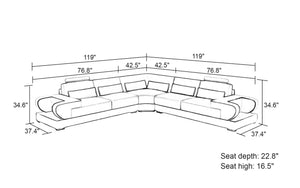 Mirak Modern Leather Sectional