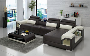 Talos Small Modern Leather Sectional