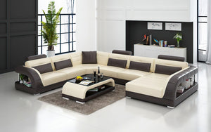 Lacus Modern U-Shape Leather Sectional