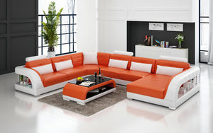 Lacus Modern U-Shape Leather Sectional