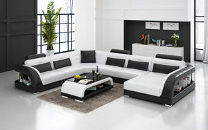 Lacus Modern U-Shape Leather Sectional