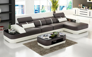 Grimdale Small Modern Leather Sectional