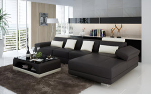 Gileanas Small Modern Leather Sectional