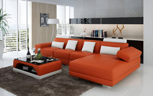 Gileanas Small Modern Leather Sectional