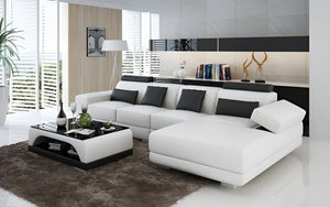 Gileanas Small Modern Leather Sectional