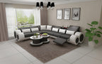 Aetius Modern Leather Sectional with Footrest