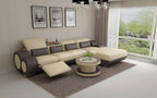 Aetius Mini Modern Leather Sectional with Footrest