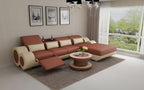 Aetius Mini Modern Leather Sectional with Footrest