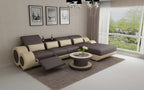 Aetius Mini Modern Leather Sectional with Footrest
