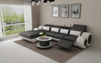 Aetius Mini Modern Leather Sectional with Footrest