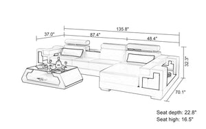 Uri Small Modern Leather Sectional