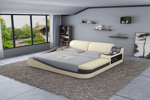 Rebino Leather Bed With Storage