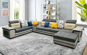 Selena Dark Grey & Light Grey Modular Tufted Sectional