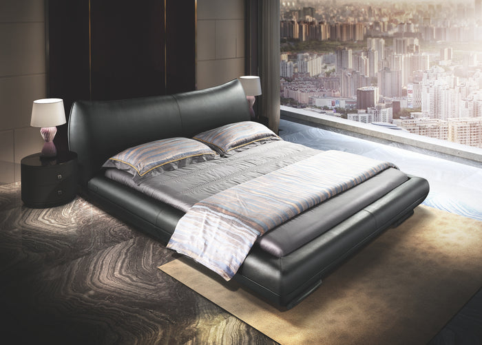 Bazar Black Leather Bed