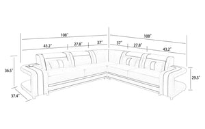 Norma Modern Leather Sectional