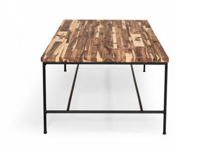 Bunmii Oak and Black Iron Coffee Table