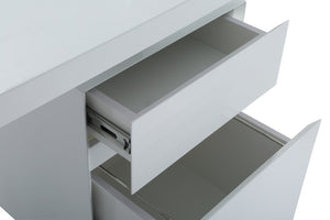 Ceero Modern White & Stainless Steel Desk