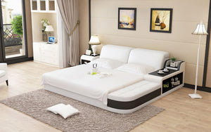 Casun Leather Bed With Storage