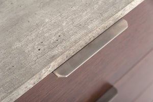 Camona Modern Dark Walnut & Faux Concrete Chest