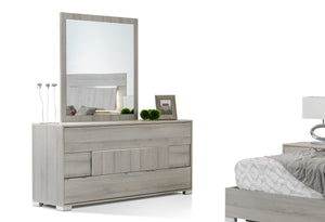 Erica Italian Modern Grey Dresser&Mirror