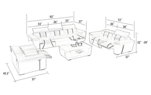 Uli Leather Sofa + Loveseat +Coffee Table