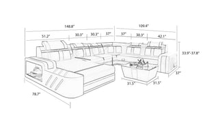 Ralutic Modern U Shape Leather Sectional