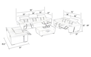 Uli Leather Sofa Set