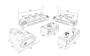 Omont Modern Leather Sofa Set