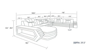 Eileend Leather Sectional with LED Lights | Futuristic Furniture