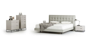 Haqi Modern Grey Nightstand