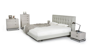 Haqi Modern Grey Nightstand