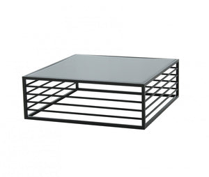 Lazzao - Modern Black + Glass Coffee Table