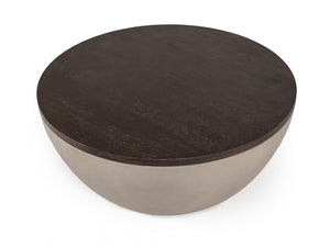 Moxie Concrete & Brown Oak Round Coffee Table