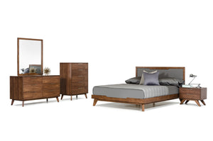 Sohu Modern Grey & Walnut Bed