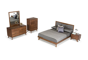Sohu Modern Grey & Walnut Bed