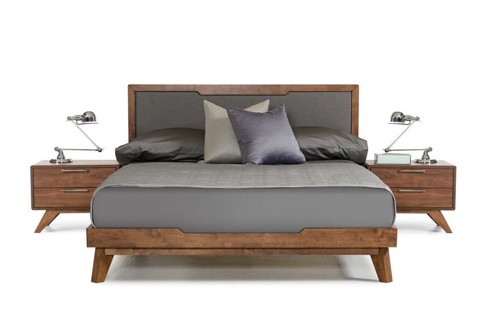 Sohu Modern Grey & Walnut Bed