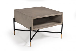 Wallut Modern Concrete & Metal Coffee Table